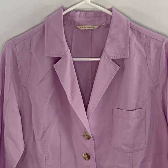 Soft Surroundings lavender button front shirt dress with 3/4 sleeves Size M - Picture 2 of 10